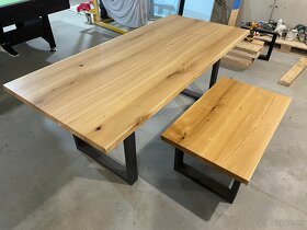 Masívny dubový stôl - Jedálenský - 11