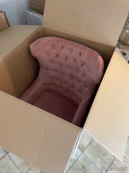 nove xxl chesterfield kreslo / usiak staroruzove -40% - 11