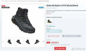 športové topánky - vibramy HOKA Kaha 2 GTX čierne veľkosť 9+ - 11