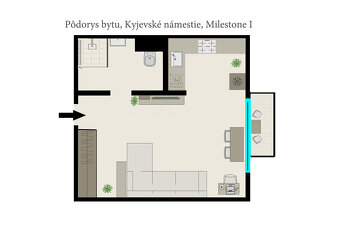 PRENÁJOM / KYJEVSKÉ NÁMESTIE / 1i byt BB / FONČORDA / BALKÓN - 11