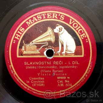 Vlasta Burian, starožitné gramodesky His Master’s Voice - 11