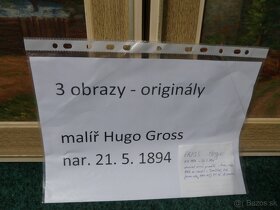 2 starožitné obrazy originál Hugo Gross - 11