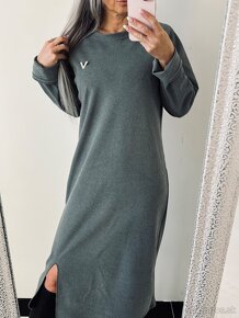 Dámske OVERSIZE maxi šaty Grey - 11