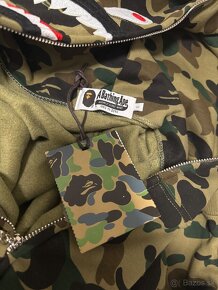 Bape Shark Hoodie Mikina Zelená - 11