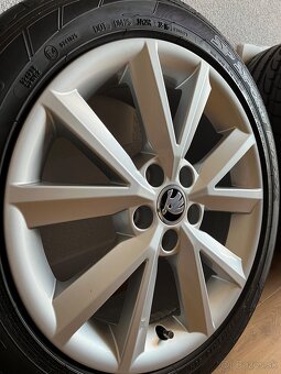 Orig. ŠKODA ALU Disky 16", 5x100, ET46 + DUNLOP 215/45 R16 - 11