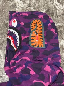 Bape Shark Hoodie Mikina Fialová - 11