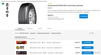 Continental Efficient ProS+ 315/70 R22,5 komplet - 12