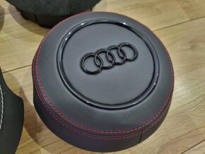 Kryt airbagu puzdro AUDI potiahnutý kožou a čiernym logom - 12