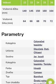 Detské tenisky Camper hnedé 25 - 12