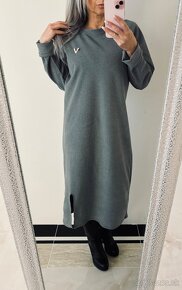 Dámske OVERSIZE maxi šaty Grey - 12