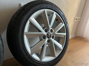 Orig. ŠKODA ALU Disky 16", 5x100, ET46 + DUNLOP 215/45 - 12