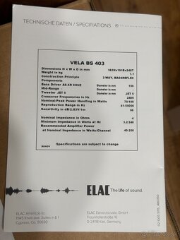 ELAC VELA BS 403 Rok staré-Dohoda - 12