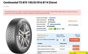 ORIGINÁL Renault zimný komplet 16"-  195/55 R16 - nový 1280€ - 12