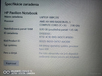 Hp Pavilion 15 2Gb grafická,256Gb ssd m2,8Gb ram DDR4 - 12