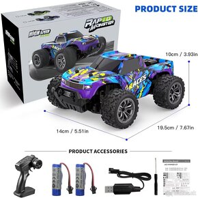 RC auto terénne 2,4GHz Rapid Monster / 2 batérie - 12