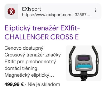 Magnetický eliptický trenažér Exifit Challenger Cross E - 12