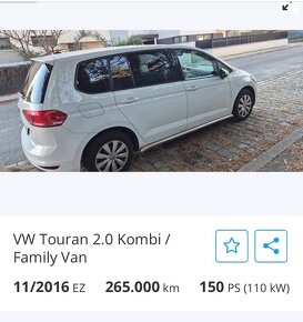 VOLKSWAGEN TOURAN 2.0 TDi 110KW DSG model 2016-2020 - 12