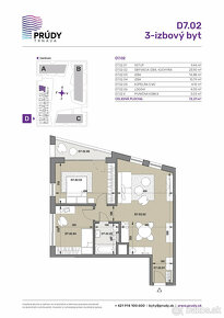 IHNEĎ DOSTUPNÝ skolaudovaný 3-izb. byt v I.ETAPE PRÚDY D7.02 - 12