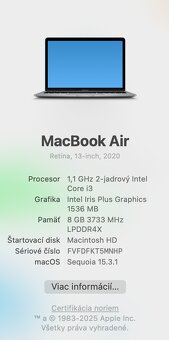 MacBook Air (Retina, 13-palcový, 2020)M1 8/256GB Space Grey - 12