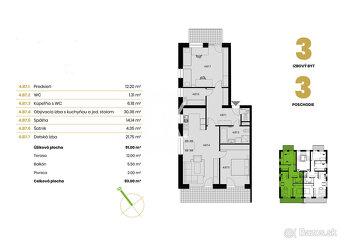 Na predaj 4-izbový byt pred dokončením, 93 m²  – Solivarská, - 12