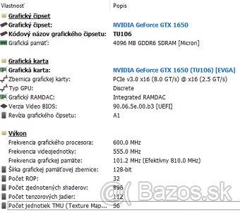 Herný PC s CPU - Intel Core i5 a GPU - Nvidia GTX 1650 - 12