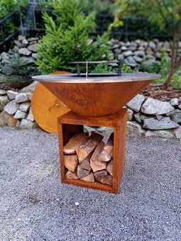 Ohniskovy gril 100cm corten - 12