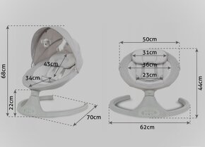 elektrické hojdacie kreslo pre bábätká Kidwell - 12