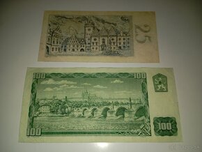 VZÁCNĚJŠÍ BANKOVKY 25 A 100 KČS, 1961, NEPERFOROVANÉ - 12