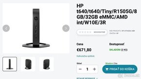 Predám HP T640 R1505G 8GB/256GB/AMD int/W11 Pro - 12