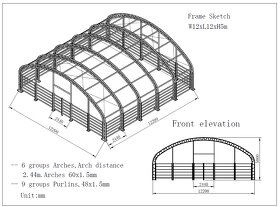 Prístrešok pre zvierata 12x12m (144m2) plachta 900g/m2 - 12