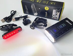 Profi LED SET svetlá na bicykel 1200LM, 17 režimov, 5600 mAh - 12