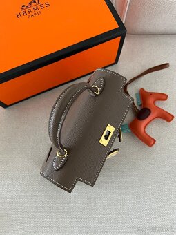 Hermes kelly mini hnedá - khaki - 12