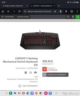 Lenovo Y Gaming Mechanical Switch keyboard 50e - 12