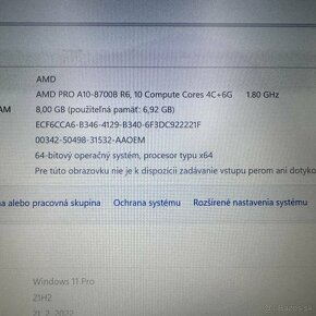 Notebook 14" HP.AMD PRO A10-8700B 4x1,80GHz.8gb ram.256gbSSD - 12