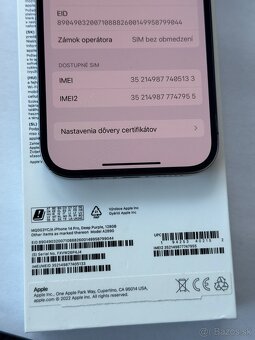 Predám iPhone 14 Pro 128GB Purple -Komplet balenie - 12