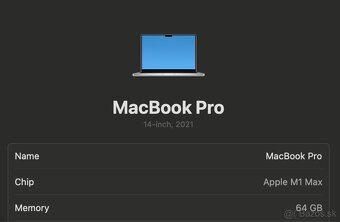 Apple Macbook Pro 14” - M1 MAX, 64 gb RAM - 12