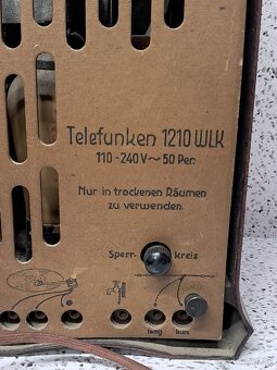 Roky 1935–1936 ☆ TELEFUNKEN 1210 WLK - 12