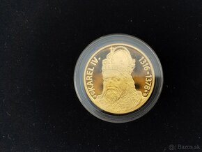 Zlatá medaile Karel IV. 700.  PROOF, 999,9, CERT.+ ETUE - 12