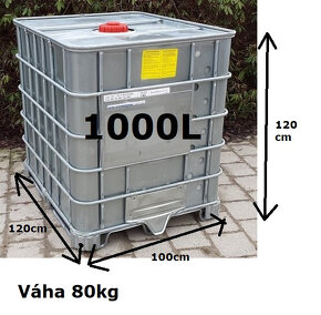 predám oplechované 1000L ibc kontajnery na horľaviny - 12