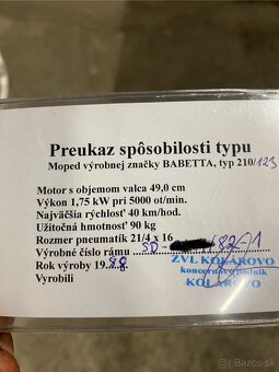 Predám dvojrychlostnú babettu 210 - 13