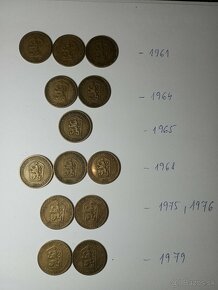 1koruna 1968,1961,1964,1965,1975,1976,1979 - 13