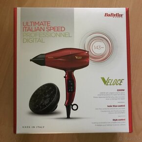 FÉN BaByliss Veloce 2200W červený + darček - 13