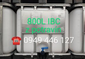 Predám potravinárske IBC kontajnery 300L 600L 800L - 13