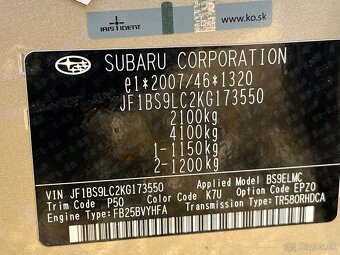 Subaru Outback 2.5 129 kW - 13