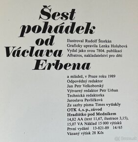 Kniha Šest Pohádek od Václava Erbena Detska Literatura - 13