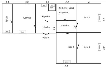 Na predaj 4izb. dom vo Vinodole 2100m2 pozemok - 13