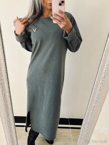 Dámske OVERSIZE maxi šaty Grey - 13