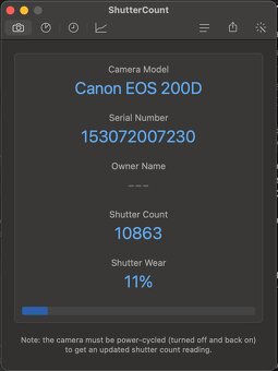 Canon 200D - shutter count 10863 - 13