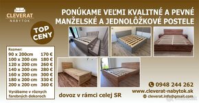 Predám jednolôžkovú posteľ 90x200 , 100x200cm Všetko NOVE - 13