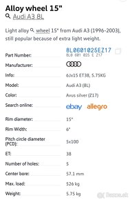 Predám tieto al.disky 5x100 R15 195/65 R15 6mm zimné - 13